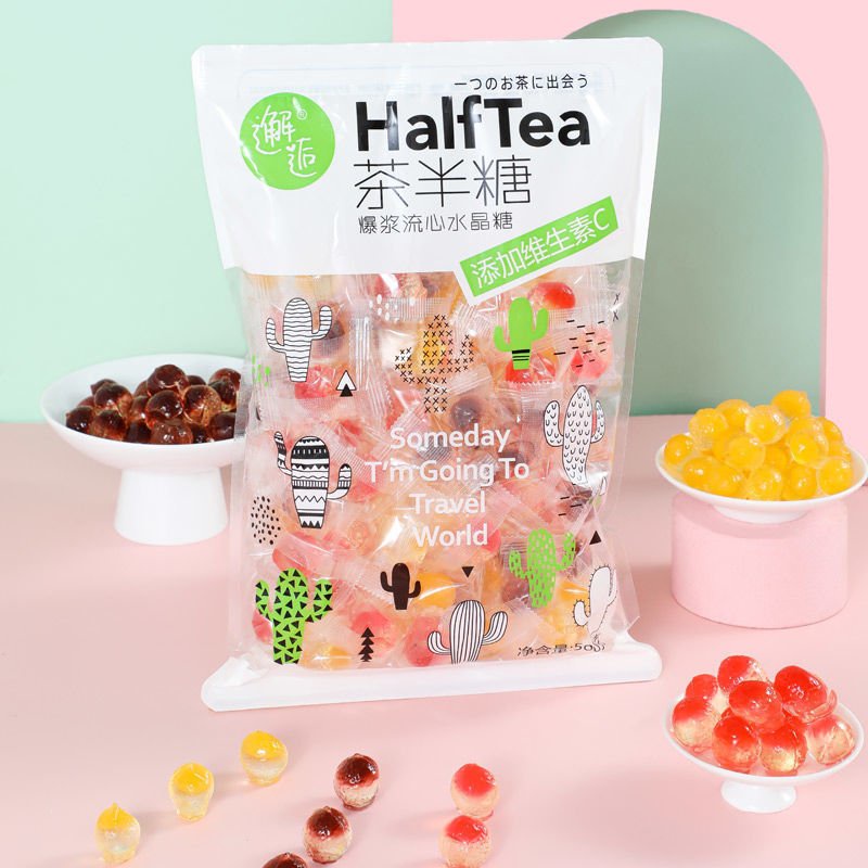 [ Kẹo ngon ] 1000g Kẹo Bi Tròn dẻo thạch nhân siro trái cây / kẹo mềm hỗn hợp nhiều hương vị trái câ