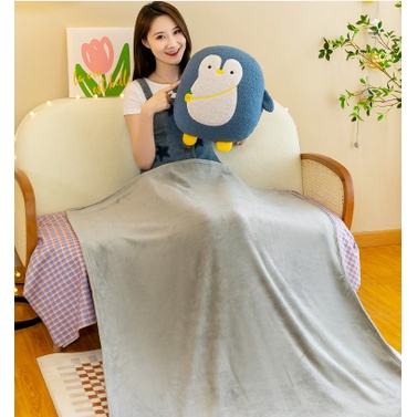 Bộ chăn gối 3 trong 1 gấu bông lông xù