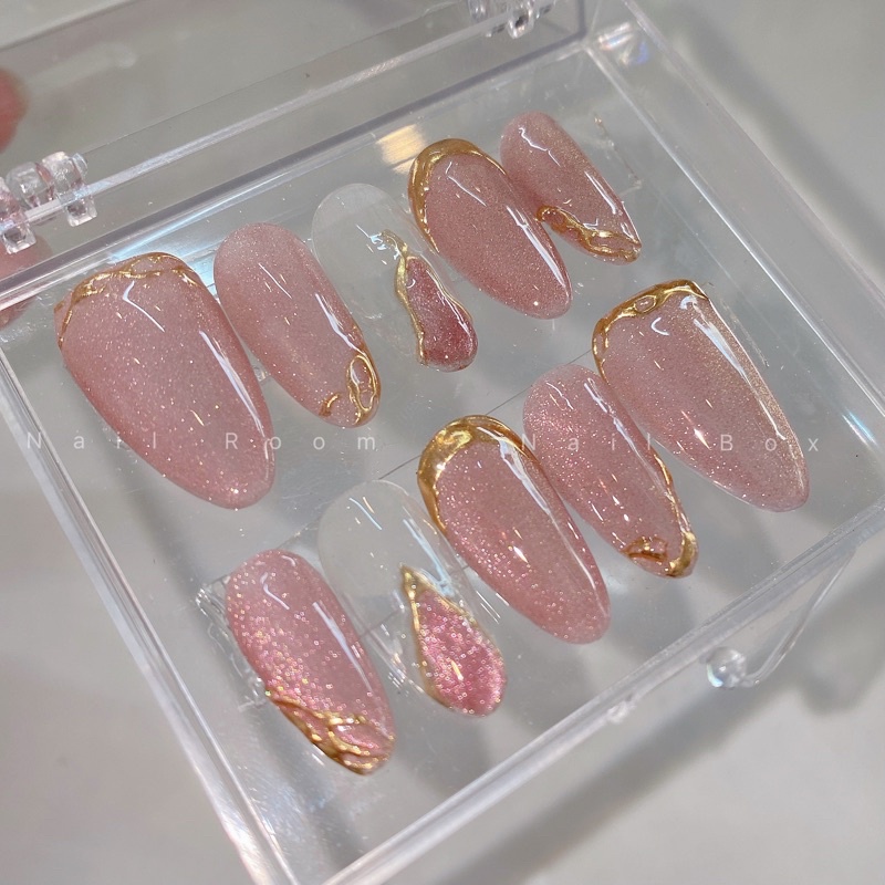 [A39] Nail Box mắt mèo hồng