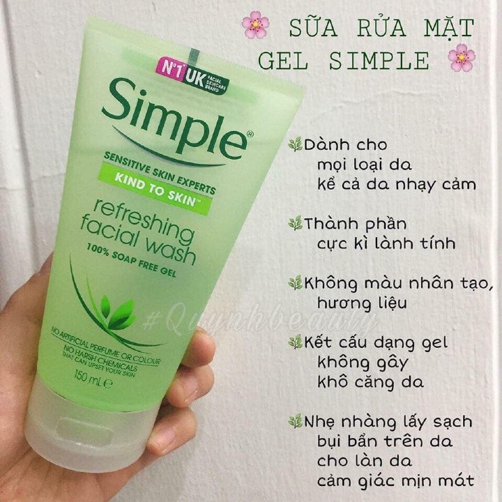 Sữa rửa mặt Simple nội địa trung 150ml nội địa trung