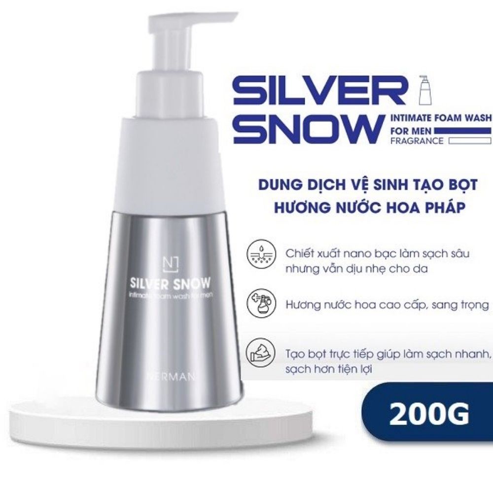 Dung Dịch Vệ Sinh Nam Giới Tạo Bọt Nano Bạc Nerman Silver Now Cao Cấp Giúp Khử Khuẩn Khử Mùi Hôi Hương Nước Hoa