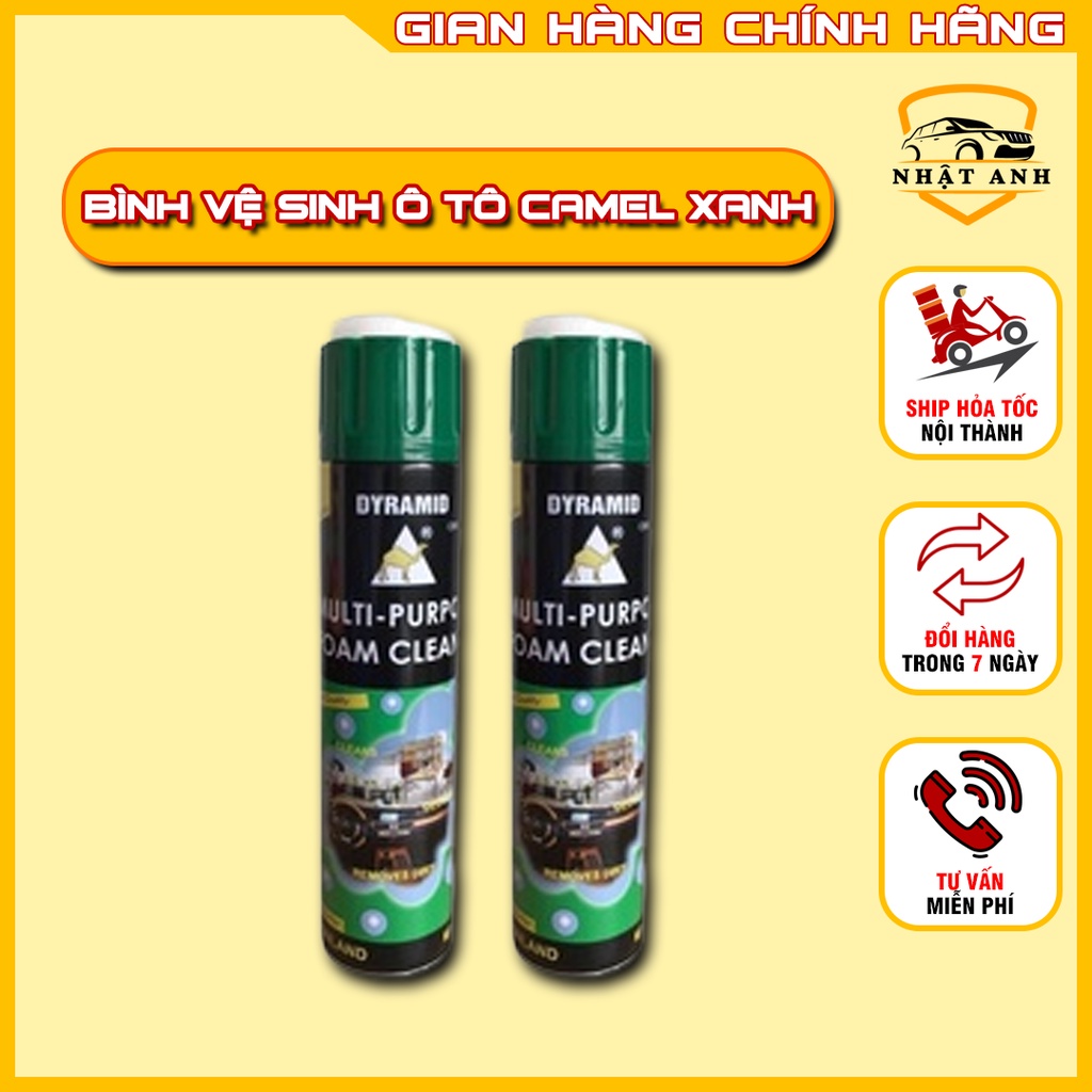 Xịt Vệ Sinh Ô Tô Nhật Anh Shop - Bình Vệ Sinh Nội Thất Ô Tô Camel Xanh