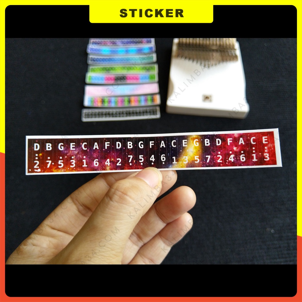 Giấy dán tiện dụng cho đàn kalimba 17 phím, 21 phím, miếng dán nhiều màu sticker cắt sẳn note nhạc