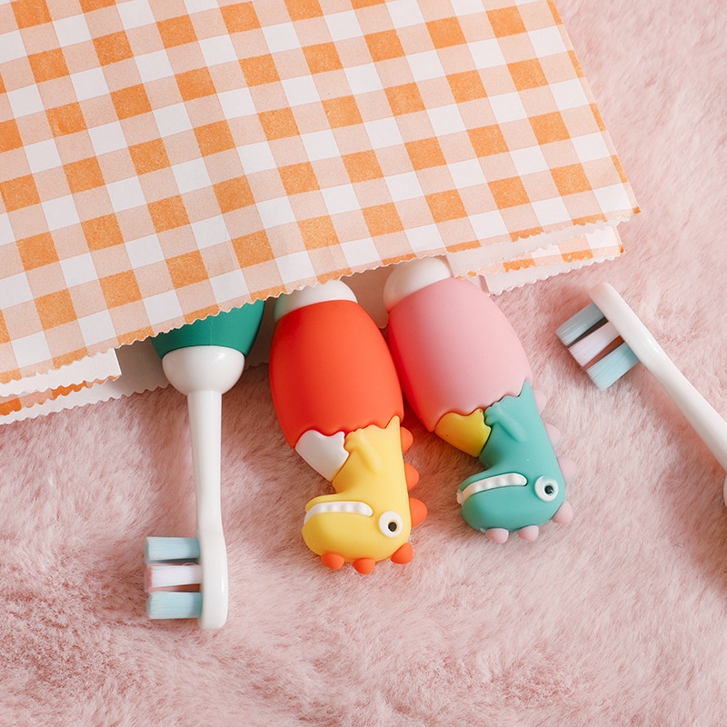 Bàn chải đánh răng trẻ em lông mềm khủng long, siêu mềm, siêu xinh