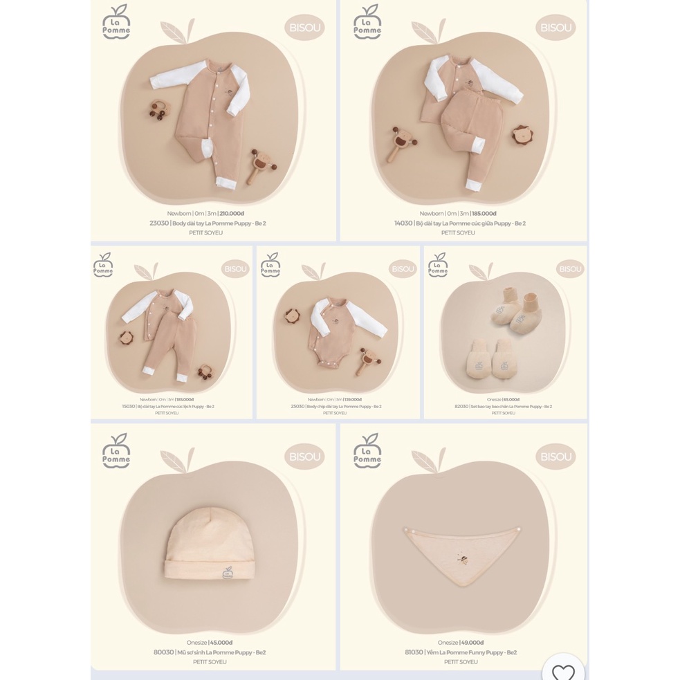 Lapome - Sét Quần áo , Body , Mũ bao tay chân , Yếm Puppy 2 LP145235801203