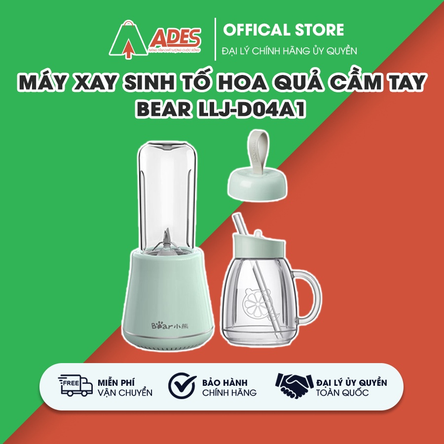 ✔️ Máy xay sinh tố hoa quả cầm tay Bear LLJ-D04A1 ✔️Công Suất Lớn, Chất Liệu An Toàn ✔️ BH 18 THÁNG