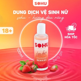 Dung dịch vệ sinh phụ nữ SOHU hương dâu rừng khử mùi tự nhiên lành tính chai 100ml