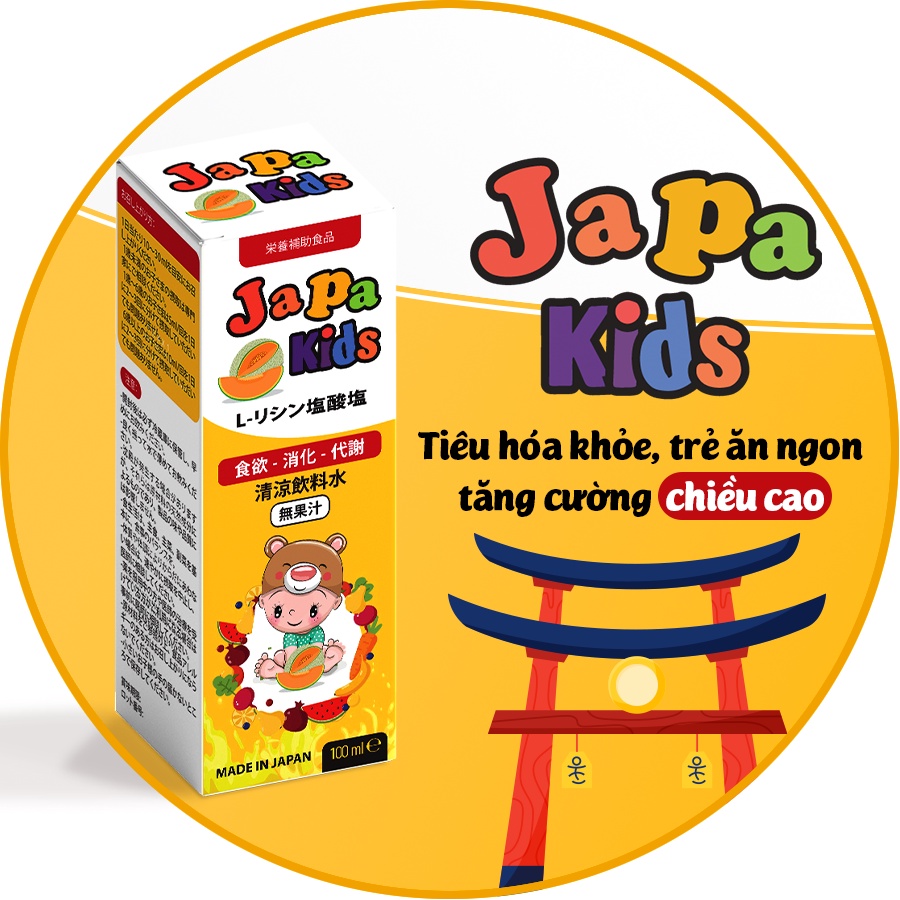 Siro ăn ngon Japa kids orihiro lọ 100ml cải thiện tầm vóc cho bé hỗ trợ biếng ăn tăng cân