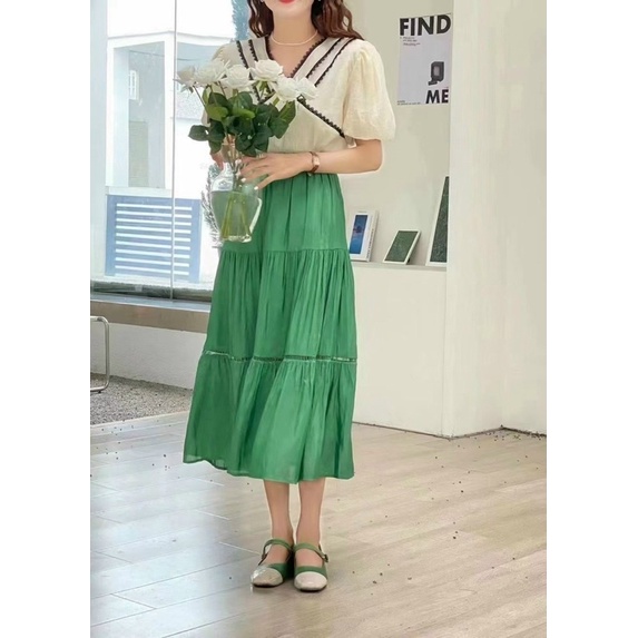 Chân váy lụa hàng QC siêu xinh