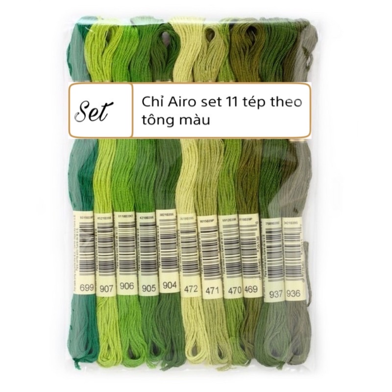 Set chỉ thêu Airo theo nhóm màu