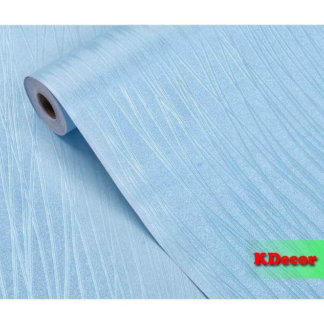 10m Giấy dán tường Vân sọc xanh khổ rộng 45cm có sẵn keo