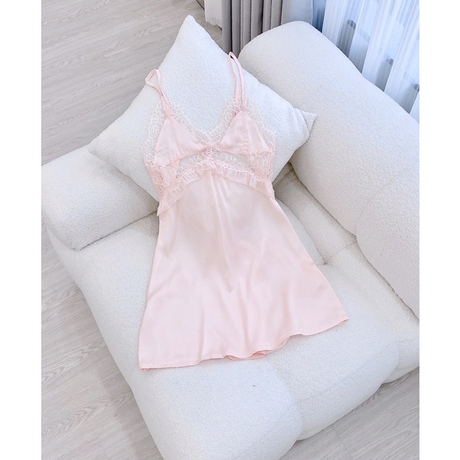VÁY 2 DÂY LỤA MẶC NHÀ 3379