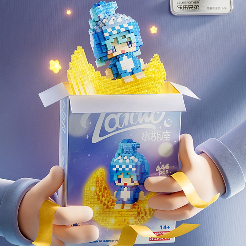 Lego Mô Hình Lắp Ráp 12 Cung Hoàng Đạo 3D Phát Sáng, Đồ Chơi Lắp Ráp Dễ Thương