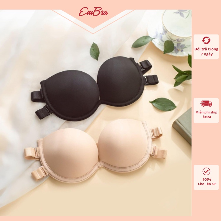 Áo Lót Nữ Quây 2 Quai Chống Tụt Cao Cấp, Dây Quai Bản 3cm Cực Chắc Chắn, Đệm Dày 3cm Nâng Ngực Mã EBALCG17
