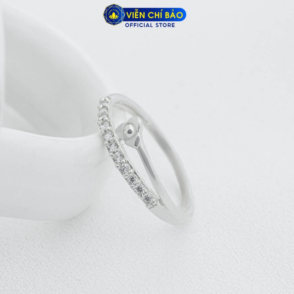 Nhẫn bạc nữ hoa hồng nhỏ chất liệu bạc 925 thời trang phụ kiện trang sức Viễn Chí Bảo N400002