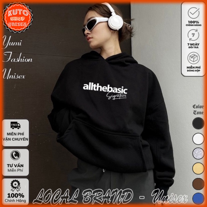 Áo Hoodie AllTheBasic Local Brand Unisex Ullzang nỉ bông cao cấp dày - Áo Khoác Nỉ Form Rộng
