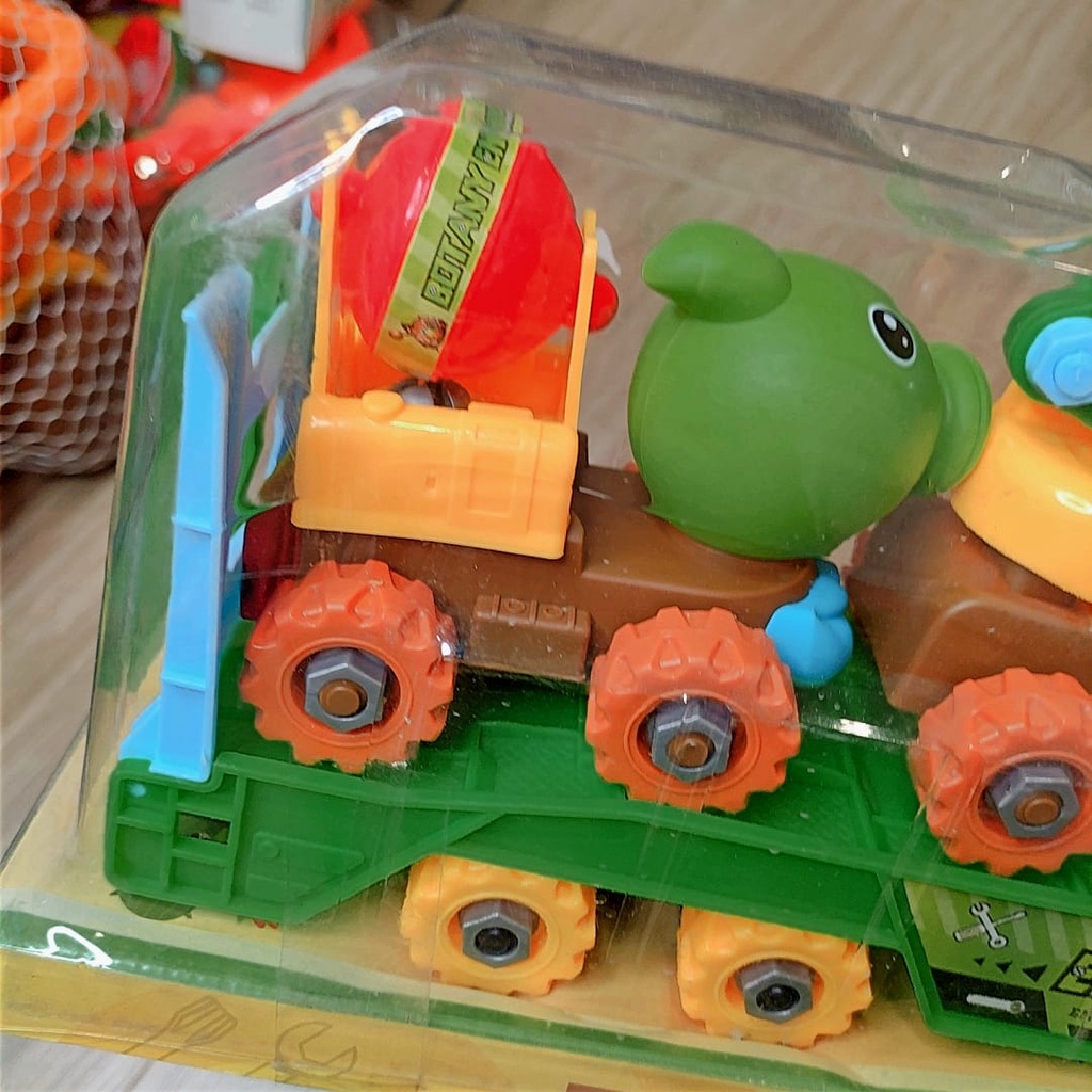 Ô tô đồ chơi chở hoa quả nổi giận game, xe mô hình ô tô container đồ chơi cho bé