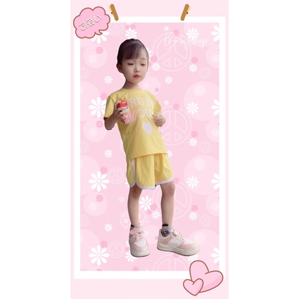 Bộ bé gái cotton chất liệu co dãn 4 chiều thấm mồ hôi