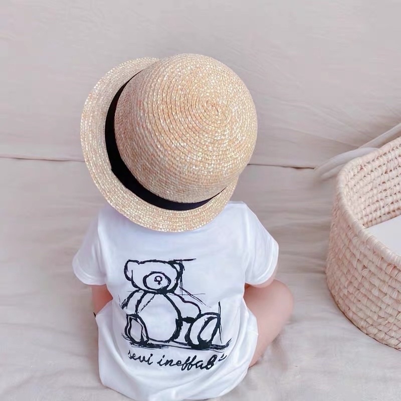 Nón cói vành đi biển cho bé 1-4 tuổi