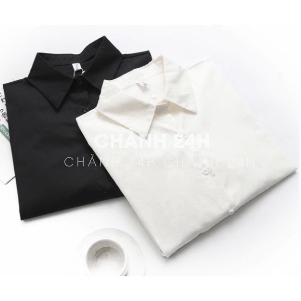 Áo sơ mi nữ bigsize Chảnh 24h thiết kế dáng dài trẻ trung phá cách chất liệu thoáng mát SMH.63