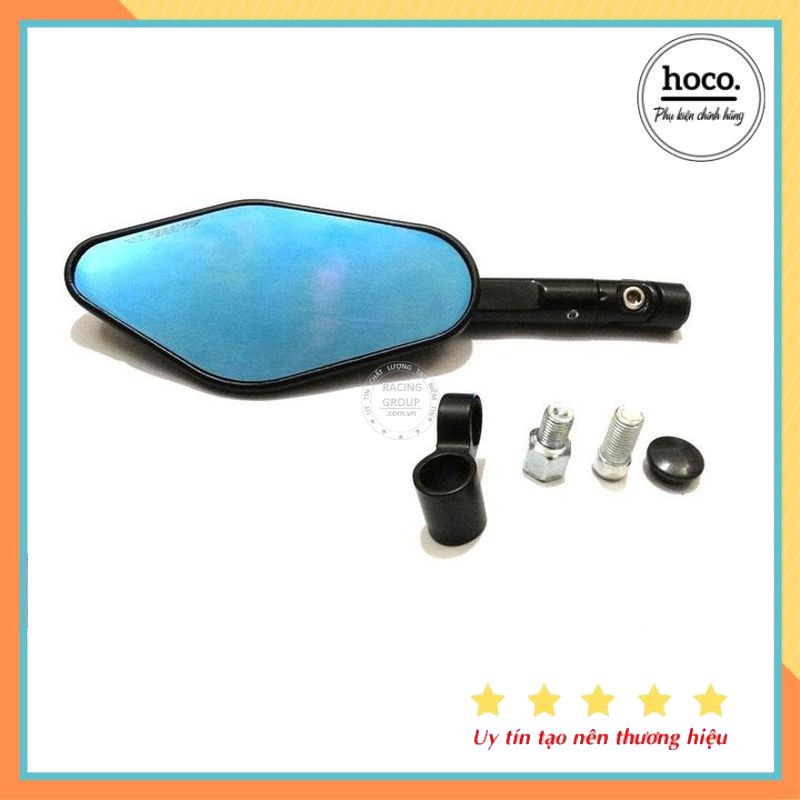 Gương chiếu hậu xe máy f5 hùng cường mặt xanh chống chói