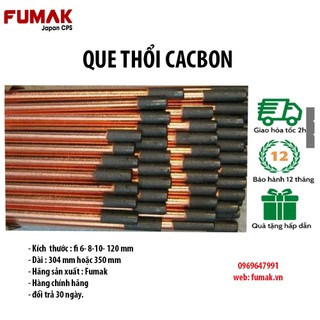 Que thổi than, cacbon, gouging carbon, fi 6 mm, fi 8 mm, 10mm, 12 mm