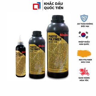Keo Polymer, Dùng Để Khắc Dấu Trên Máy Polymer, Nhập Khẩu Hàn Quốc, Màu Cam 250ml,500g,1kg