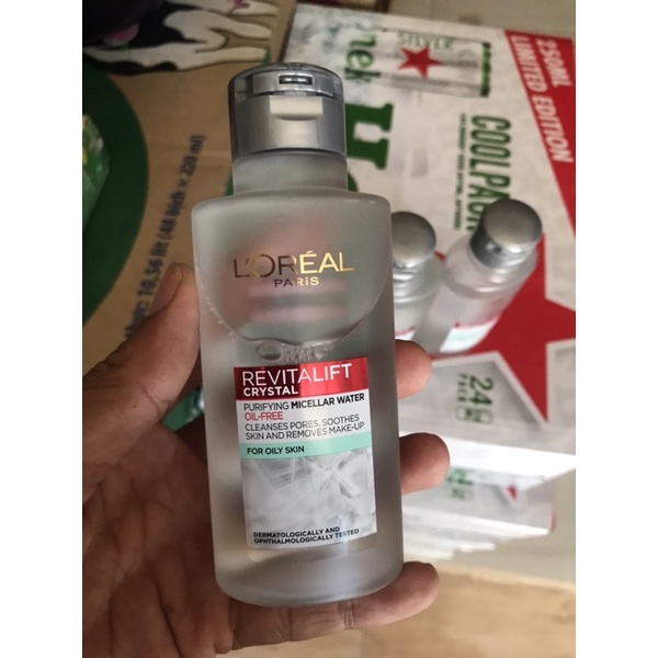 Nước Tẩy Trang Làm Sạch Cho Da Dầu L'oreal Revitalift Crystal Purifying Micellar Water 95ml