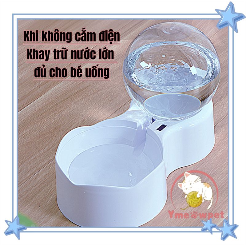 Máy uống nước lọc nước trên động cho mèo / đài phun nước tự động cho thú cưng dùng tích lớn phù hợp cho mèo chân lùn