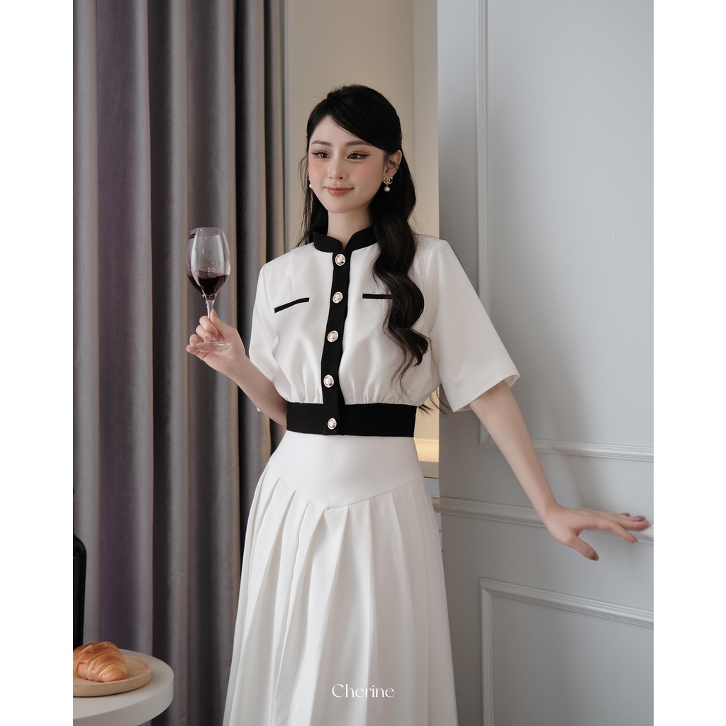 Chân váy FIONA SKIRT - Chân váy dáng xếp ly dài thanh lịch, thiết kế trẻ trung trendy by Cherine