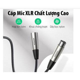 Cáp Nối Dài MIC XLR 3pin Ugreen ( 3m 20504 , 5m 40492 )