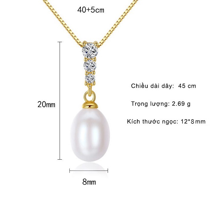 Vòng cổ ngọc trai tự nhiên bạc s925 sang trọng DB2354 - Bảo Ngọc Jewelry