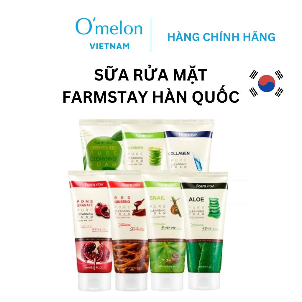 Sữa rửa mặt tẩy trang Farmstay dưỡng trắng, làm sạch mụn,se khít lỗ chân lông