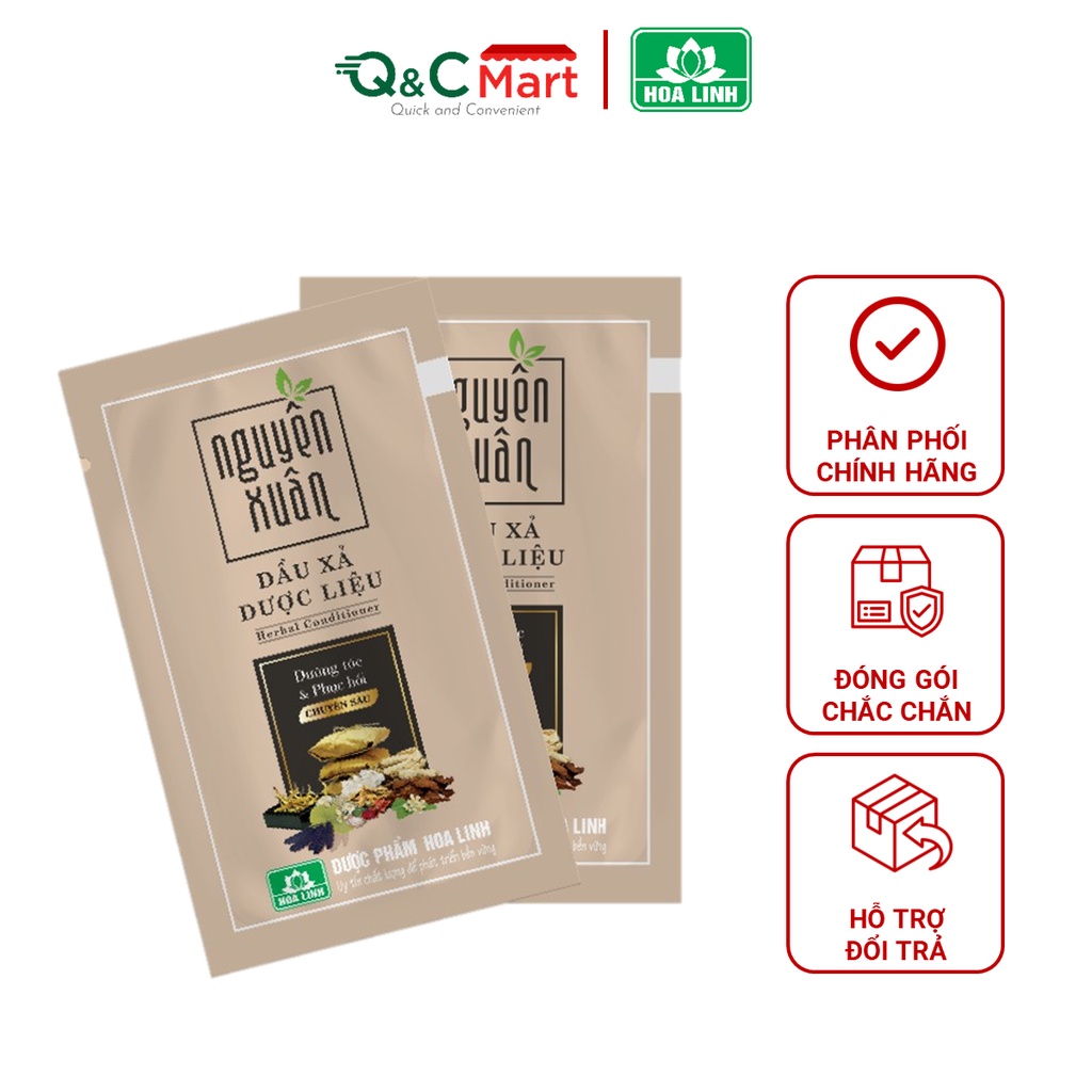 Dầu xả dược liệu Nguyên Xuân mềm mượt tóc - Dạng gói 5.5ml - Q&C Mart