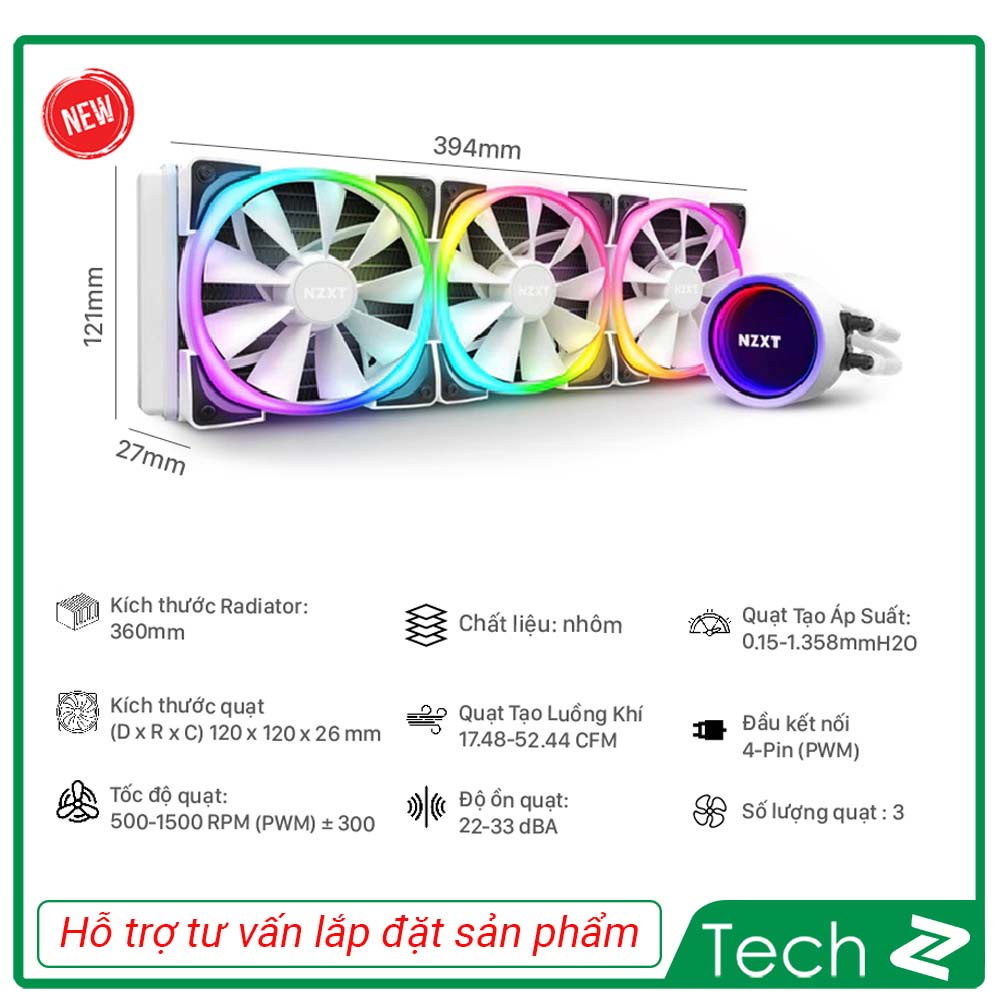 Tản nhiệt nước NZXT Kraken X73 RGB - 360mm
