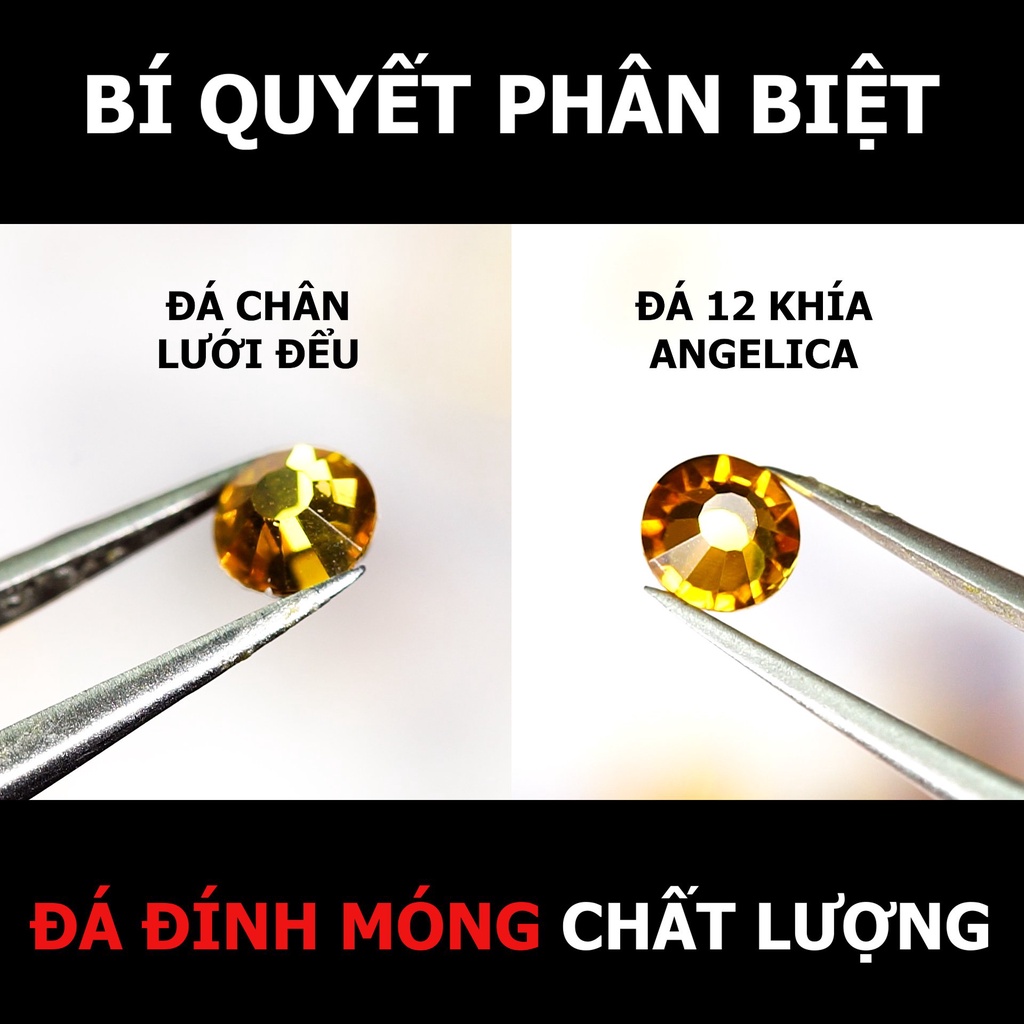 Khay Tròn Đá Chân Lưới Nail 12 Khía Đủ Màu Trang Trí Móng ANGELICA KT