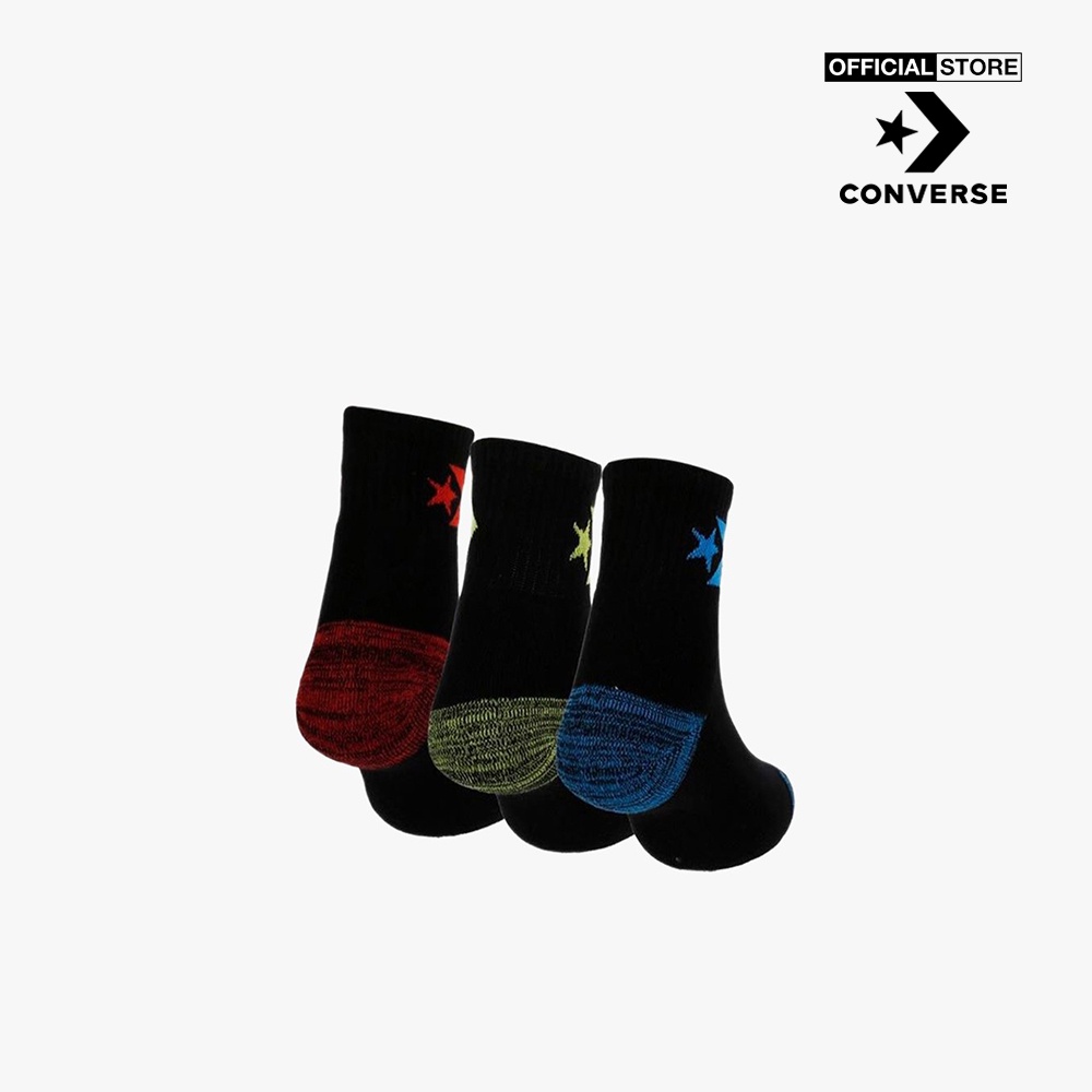 CONVERSE - Pack 3 vớ cổ cao unisex Quarter UQ796-3B-0000_BLACK