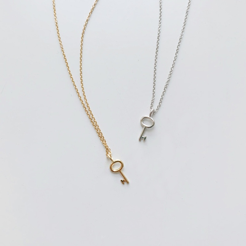 Vòng cổ bạc 925 mạ vàng mặt chìa khoá tối giản bạc 925 màu gold
