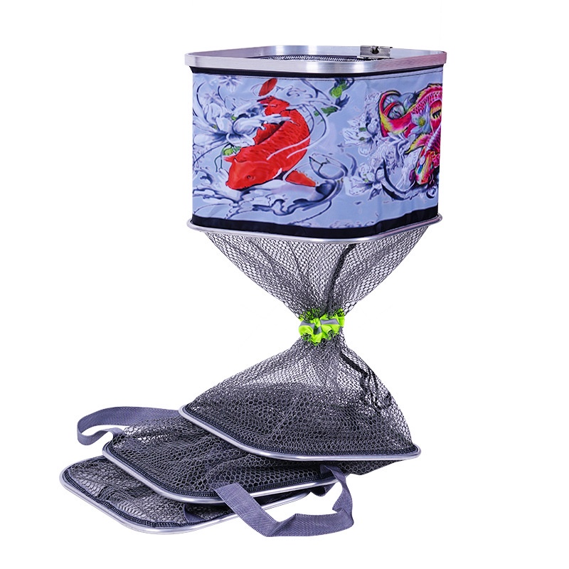 Rọng đựng cá vuông họa tiết 3D khung kim loại siêu bền rọng câu đài cao cấp câu đơn đài chính hãng giá rẻ shop cancau24h