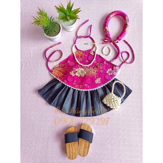 Set áo yếm cho bé gái