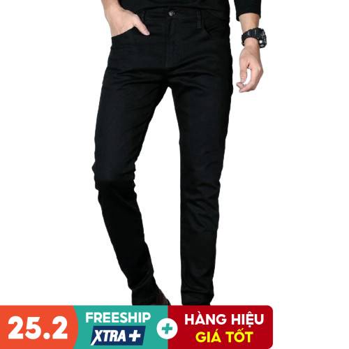 Quần Jean Nam Màu Đen Ống Côn Form Regular Co Dãn Thoải Mái