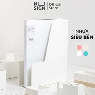 Giá đựng tài liệu cao cấp Nusign - 1 ngăn - chất liệu nhựa ABS cao cấp - Trắng/Hồng/Xanh dương/Ghi xám - 1 chiếc - NS022