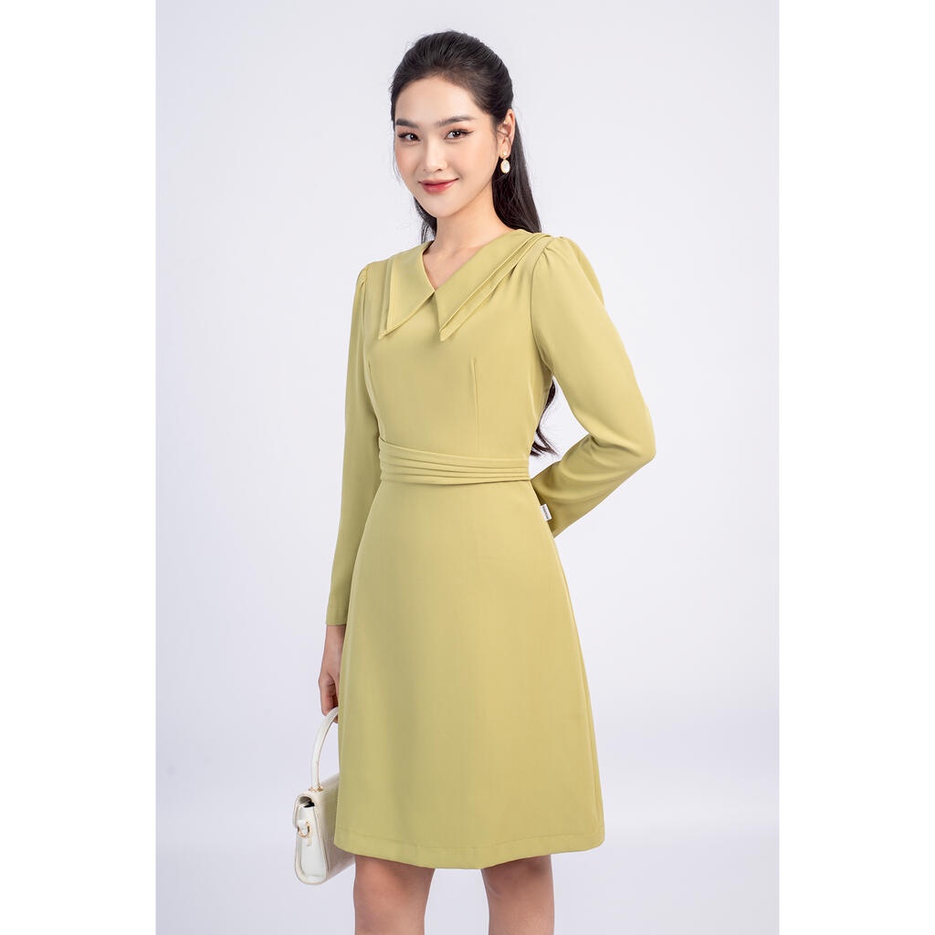 Đầm dáng A, tay dài kèm đai liền MMOutfit DA0922539