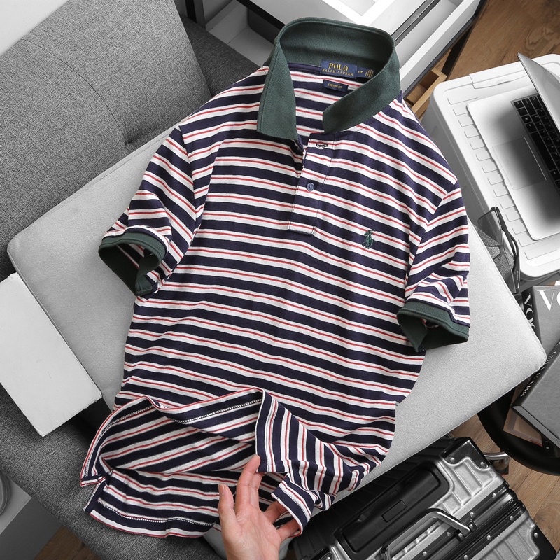 ÁO POLO SỌC NGANG LOGO CON NGỰA