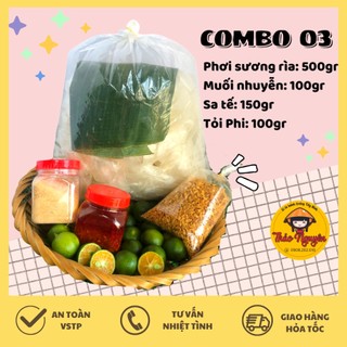 Combo bánh tráng phơi sương rìa muối nhuyễn sa tế hành phi tỏi phi