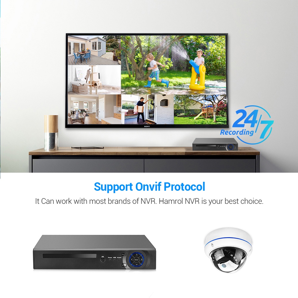 Máy Quay An Ninh Hamrol 8MP 4K IP 5MP 4MP H.265 Chống Thấm Nước Cho Hệ Thống Nvr