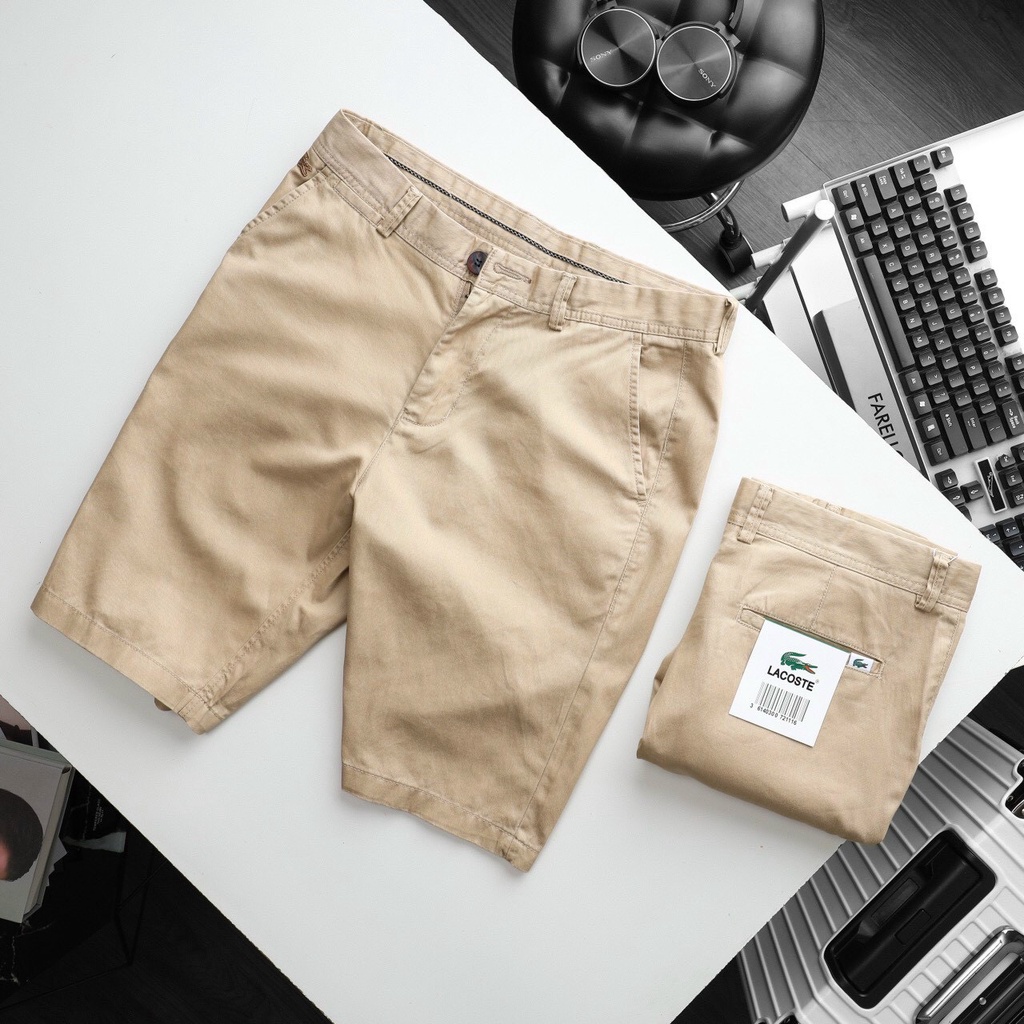 QUẦN SHORT KAKI XUấT DƯ TM 100% FULL TEM LOGO