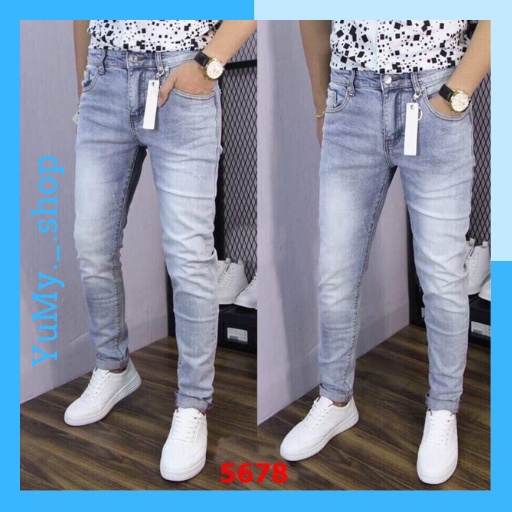 Quần jean nam chất bò xanh xước phong cách hot trend phong cách trẻ trung