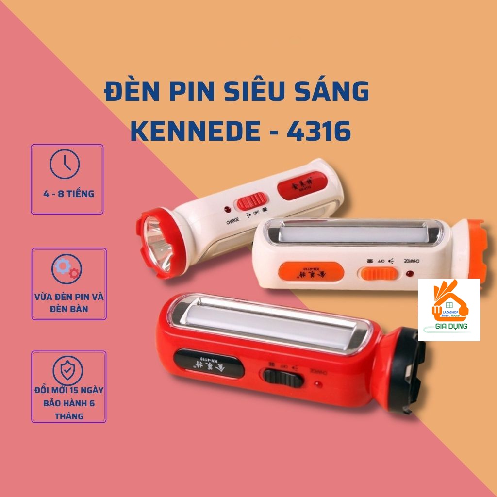 Đèn pin sạc tích điện kiêm đèn để bàn bóng led siêu sáng và tiết kiệm điện (loại to)