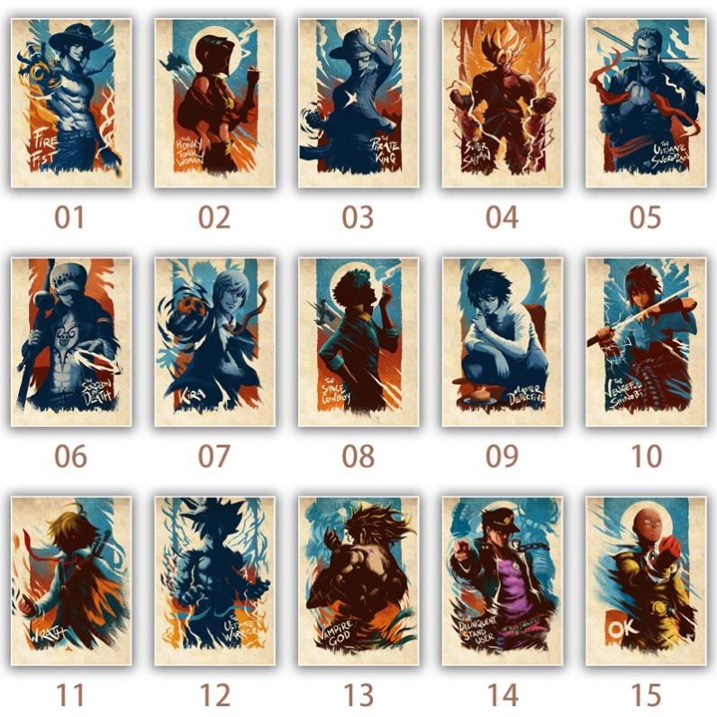 Poster Phim Hoạt Hình Nhật Bản JOJO / Luffy Chất Lượng Cao